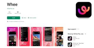 An image of Whee, the TikTok Instagram alternative, in the Android Play Store