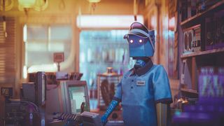 The art Cornelius Dämmrich; a robot shopkeeper