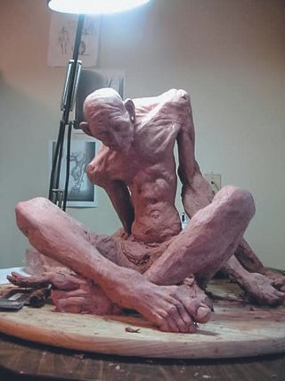 Artist in residence; a clay sculpture
