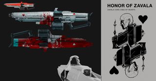 The art of Destiny 2: The Final Shape; a weapon concept art card