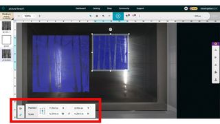 A screen of the Glowforge app and the resize tools