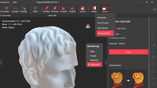 Using a 3D scanner to create a digital scan of a bust of a head, by Paul Hatton