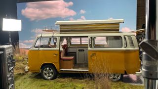 AI image of camper van on film set