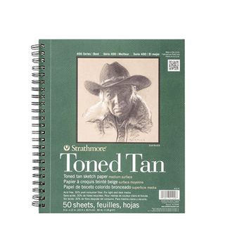 Product shot of one of the best sketchbooks, Strathmore 400 Series Toned Tan Pad