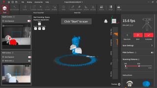 Using a 3D scanner to create a digital scan of a bust of a head, by Paul Hatton