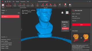 Using a 3D scanner to create a digital scan of a bust of a head, by Paul Hatton