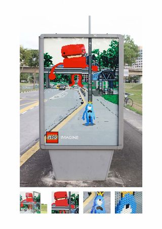 Billboard advertising: lego monster