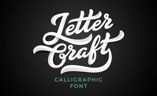 Calligraphic font Letter Craft with 3D shading