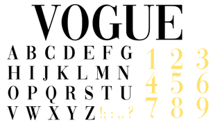 Graphic displaying Vogue.