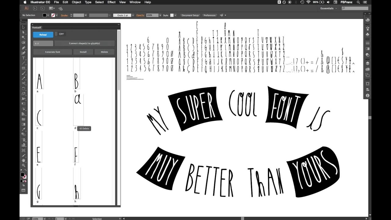 Create a font in Illustrator in 2 clicks ð - YouTube