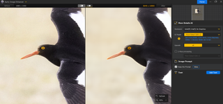 A screenshot showing the use of AI software to improve photo quality