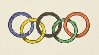 The original sketch of the Olympic rings