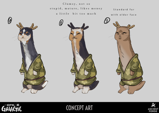 The Studio Ghibli inspired concept art of Hotel Galactic; a cute animal character design