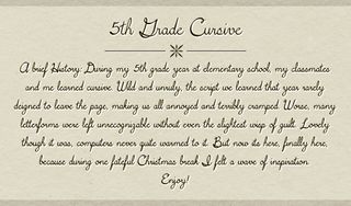 Free script fonts: sample of 5th Grade Cursive