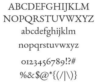 Specimen of EB Garamond