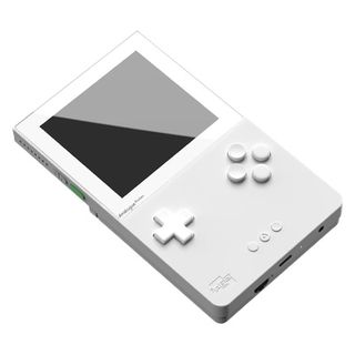 Best retro games consoles; a white handheld game console