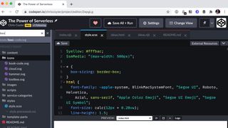 CodePen interface