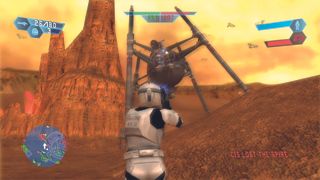 History of Star Wars PlayStation games; spider robot on a desert planet