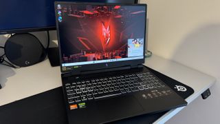 A black Acer Nitro 16 laptop