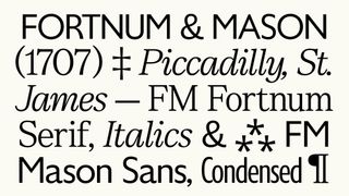 Typography created for Fortnum & Mason