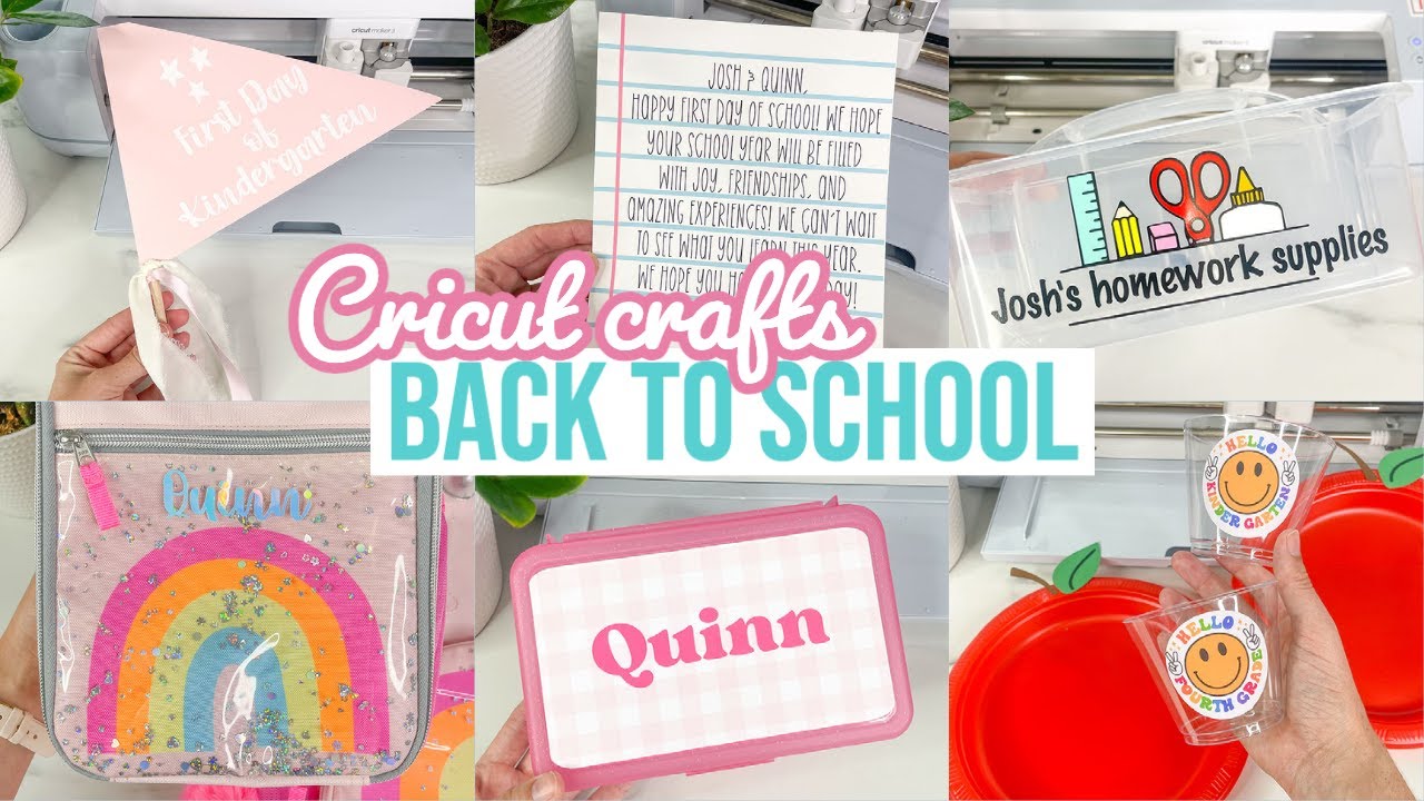 BACK TO SCHOOL CRAFTS WITH MY CRICUT - YouTube