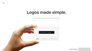 Best free logo designer hand holding a business card