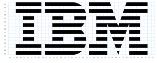 Breakdown of IBM logo