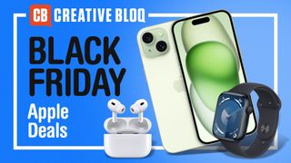 A range of Apple products to the side of the text, Black Friday, Apple deals.