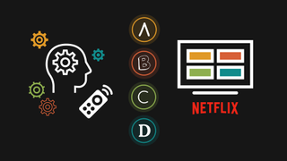 Best infographics: Symbols for a TV, remote control, viewer and the Netflix logo