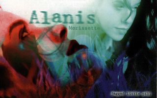 Alanis Morisette's Jagged Little Pill front cover using a monospace font