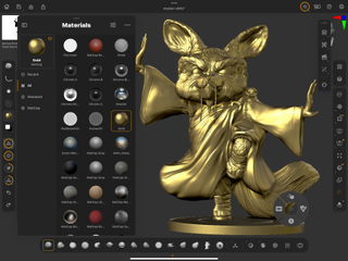 ZBrush for iPad: everything you need to know; a golden statue sculpt