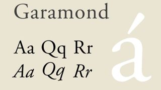 Specimen of Garamond font