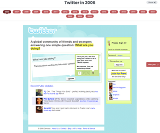 Web Design Museum screenshot of Twitter in 2006