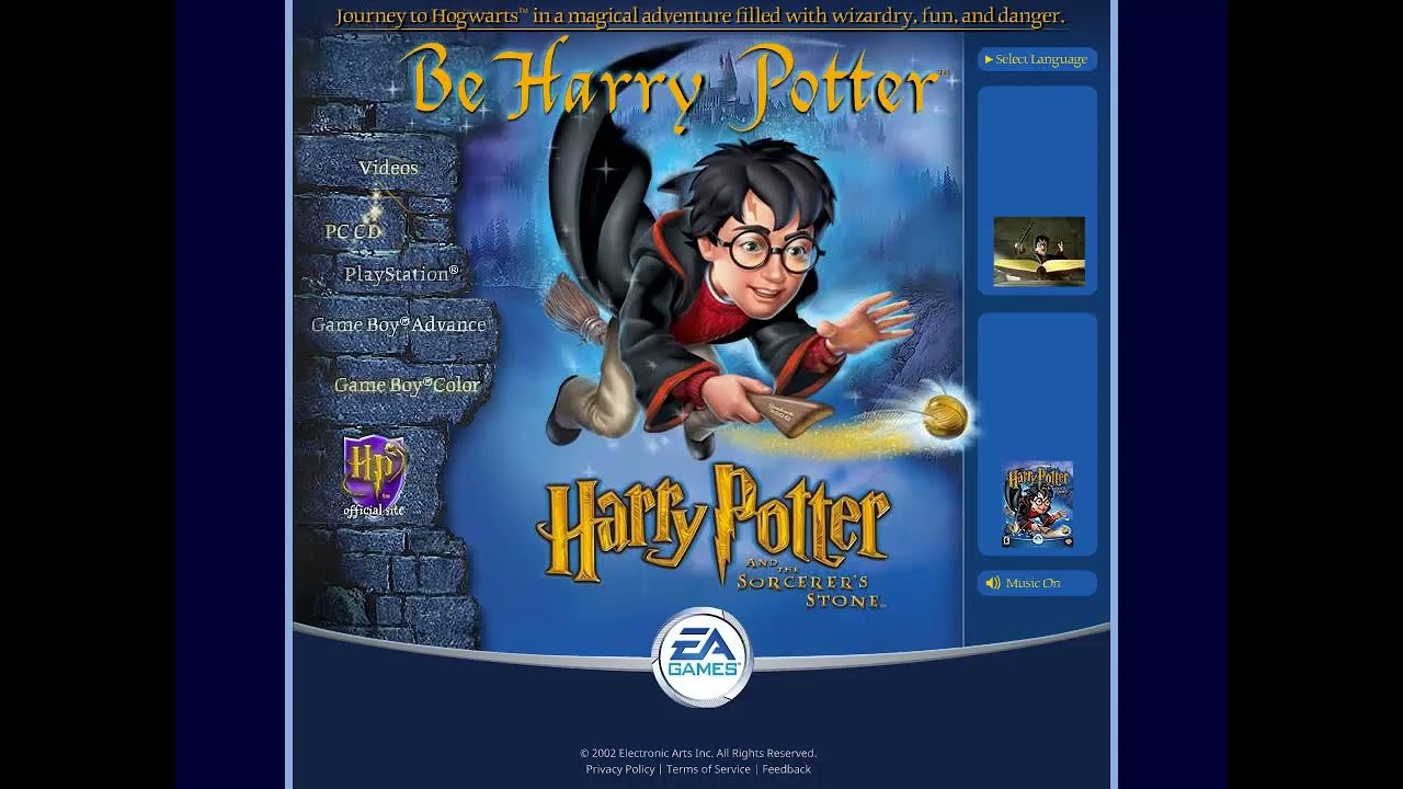 Harry Potter at EA Games flash website in 2002 - YouTube