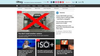 A screenshot from Digital Camera World, one of the best photography websites