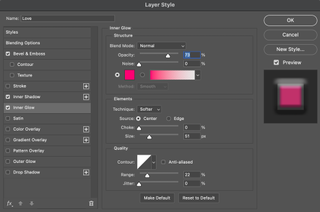 Screenshot of effect controls panel in Photoshop.