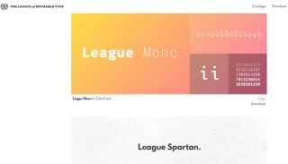 A screenshot from The League of Movable Type, one of the best places to download free fonts