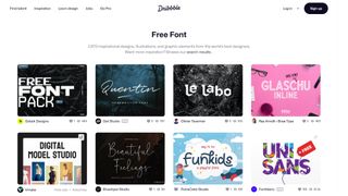 A screenshot from Dribbble, one of the best places to download free fonts