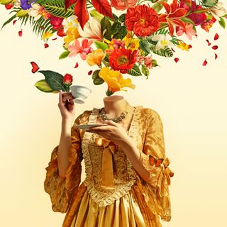 Guillermo Flores Pacheco interview; digital art collages, flowers, people and animals