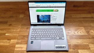 Acer Chromebook Spin 714 review; a grey laptop