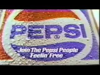 Still from 1970s Pepsi TV ad showing the Pepsi logo