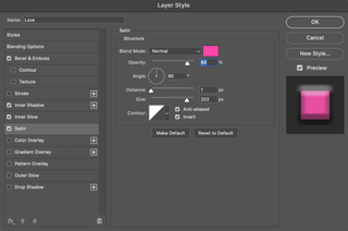 Screenshot of effect controls panel in Photoshop.