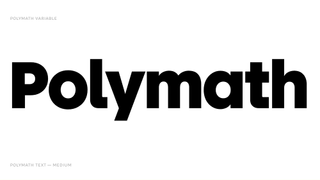 Black text on a white background displaying the font Polymath.