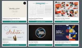 A screenshot from Creative Market, one of the best places to download free fonts