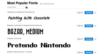 A screenshot from Abstract Fonts, one of the best places to download free fonts
