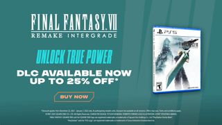 Digital advertisement for Final Fantasy VII Remake Integrade, showing box art