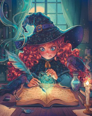 Daria Anako artwork; witch writing