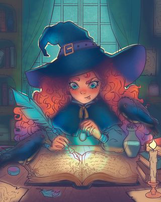 Daria Anako artwork; witch writing