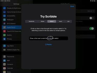 Handwriting on the iPad: Select text