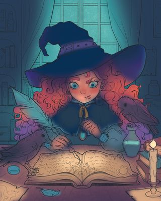 Daria Anako artwork; witch writing